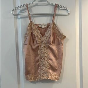 Women's Pink Lace Trim Top